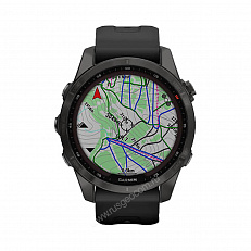 gps Часы Garmin Fenix 7S Sapphire Solar титановый угольно-серый DLC с силиконовым ремешком