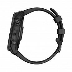 gps Часы Garmin Fenix 7X Sapphire Solar титановый черный DLC с силиконовым ремешком