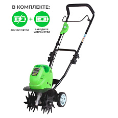 Культиватор аккумуляторный Greenworks G40TL 40V (20/25 см) c АКБ 4 Ач + ЗУ 5А быстрое