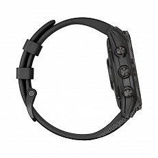 gnss Часы Garmin Fenix 7 Sapphire Solar титановый серый DLC с черным ремешком