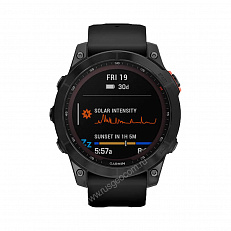 умные Часы Garmin Fenix 7 Solar серый с черным ремешком