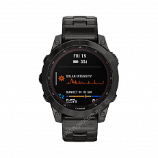 умные Часы Garmin Fenix 7 Sapphire Solar титановый угольно-серый DLC с угольно-серым титановым DLC браслетом