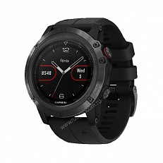 Часы Garmin Fenix 5 Sapphire черные с черным ремешком